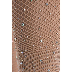 Details Matter - Nude fishnet rhinestone stockings