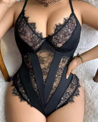 Come on Over - Curvy Plus Size Black Lingerie Bodysuit