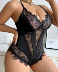 Come on Over - Curvy Plus Size Black Lingerie Bodysuit
