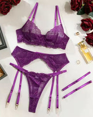 Eager to Please - Purple Lace Lingerie Set