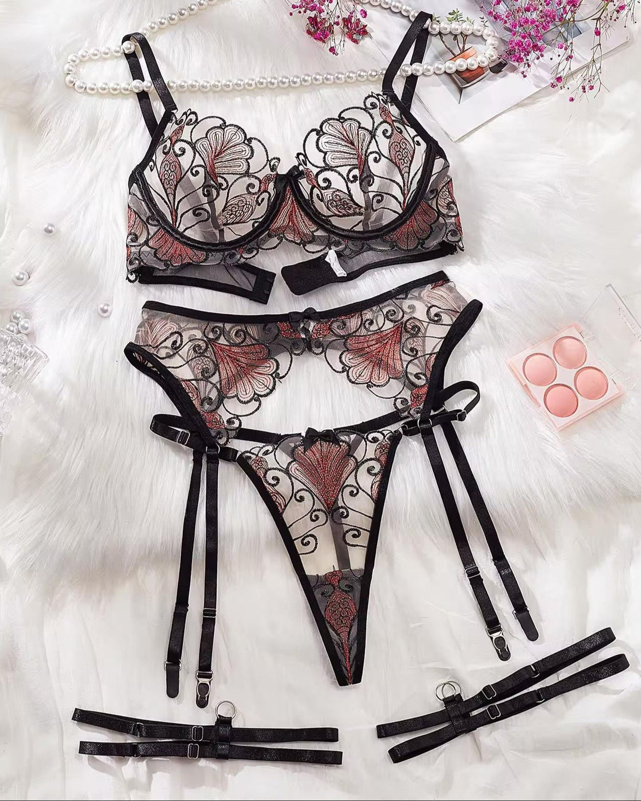 Oh Me Oh My -  Sheer Lace Lingerie Set