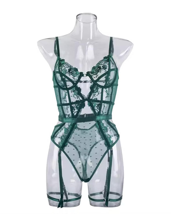 And Just Like That... Green Lace Lingerie Bodysuit