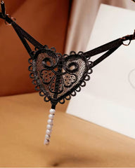 Eat Your Heart Out  - Pearl Open Crotch Lace G String