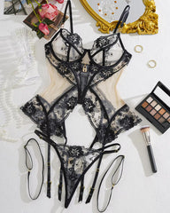 You Hold the Key...Black Lace Lingerie Set
