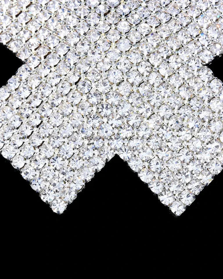 Hidden Assets - Crystal Cross Nipple Covers/Pasties - Silver or Gold