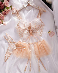 Drunk on Love - Lace Bustier, Garter Belt, and Matching G-String
