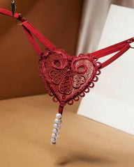 Eat Your Heart Out  - Pearl Open Crotch G'String