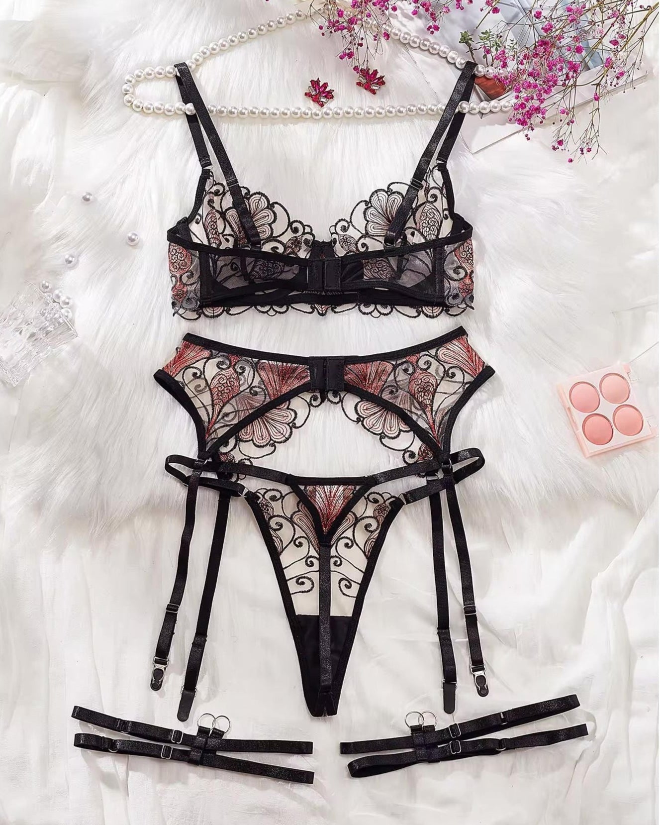 Oh Me Oh My -  Sheer Lace Lingerie Set