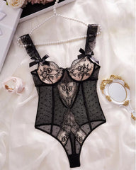 Fleur de Noir - Lace Lingerie Bodysuit