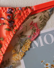 In Full Bloom -Orange Bra and G'String Set