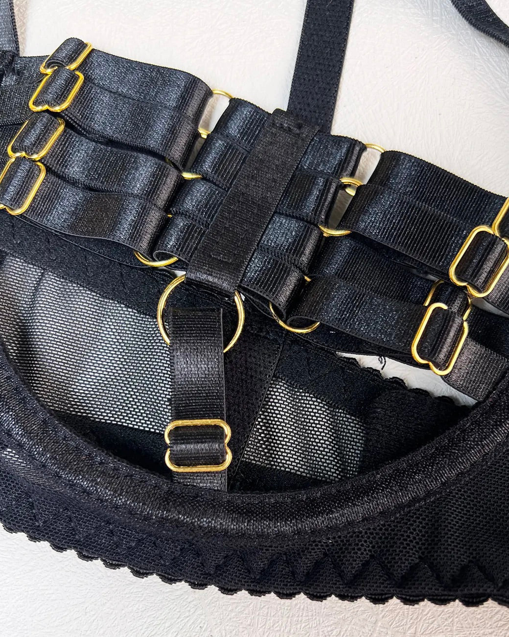 Intoxicated - Sexy Black Bra, G'String, Garters and Choker Lingerie Set