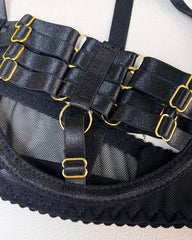 Intoxicated - Sexy Black Bra, G'String, Garters and Choker Lingerie Set