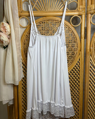 Let Love In - Slinky Lingerie Lace Trimmed Nightdress in White