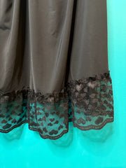 Let Love In - Black Slinky Lingerie Lace Trimmed Nightdress