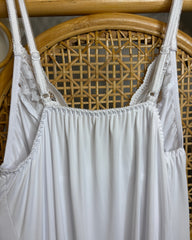 Let Love In - Slinky Lingerie Lace Trimmed Nightdress in White