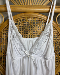 Let Love In - Slinky Lingerie Lace Trimmed Nightdress in White