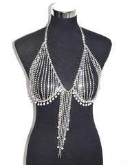Rhinestone Lingerie Set - Main Stage - Pearl Drop Bra & Brief Set