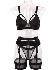 A Night to Remember - 5 Piece Curvy Lingerie Set – Black