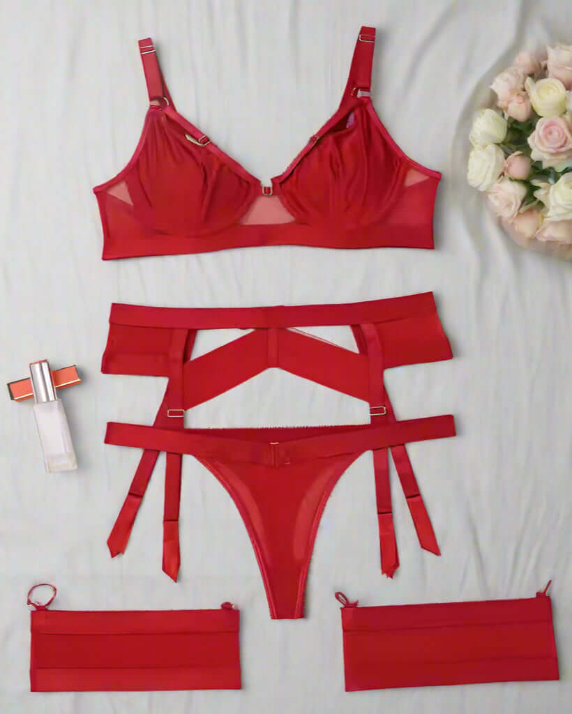 A Night to Remember – Curvy Lingerie Set - Red