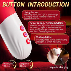4 In 1 Rose Tongue Swing Vibrating G-Spot Clitoral Stimulation Dildo Machine