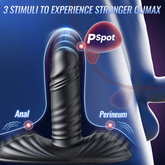 Upgraded Thrusting Sit And Ride Anal G Spot Double Vibrator With Remote