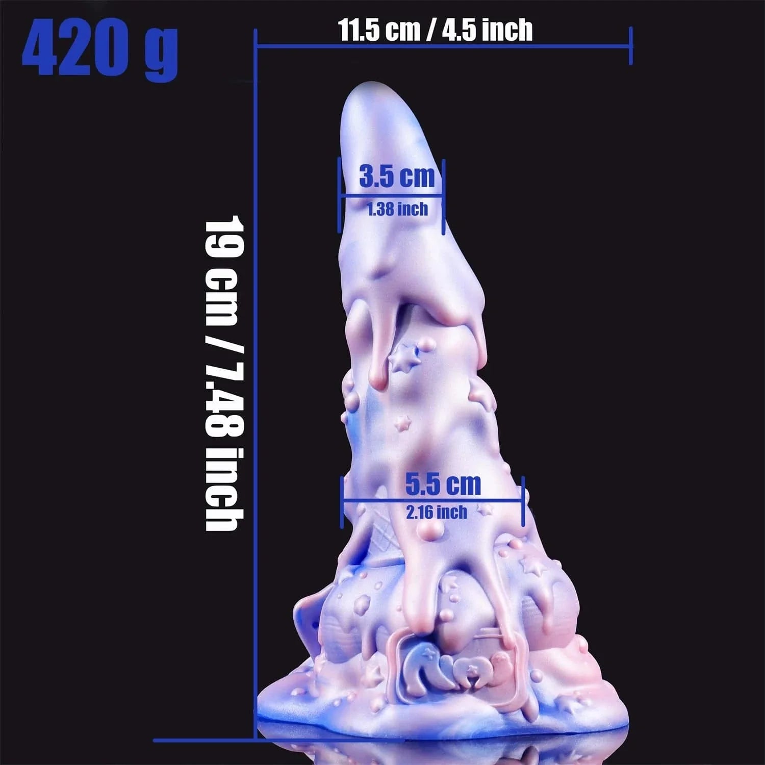 7.48‘’ AIMITEX Rainbow Ice Cream Liquid Silicone Fantasy Dildo Masturbation Massager