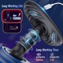 Upgraded Thrusting Sit And Ride Anal G Spot Double Vibrator With Remote