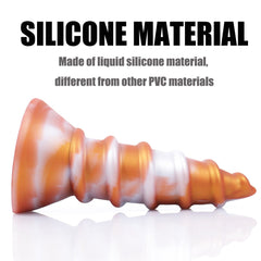 8.86‘’ AIMITEX Gold Silicone Screw Super Thick Penis Butt Plug Anal Sex Toy