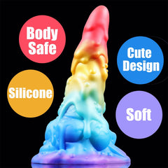 7.48‘’ AIMITEX Rainbow Ice Cream Liquid Silicone Fantasy Dildo Masturbation Massager