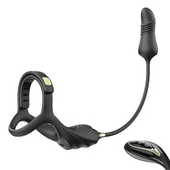 2 In 1 penis Ring thrusting anal Prostate Massager with Adjustable ring buckle