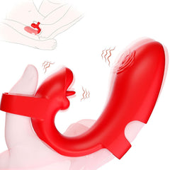 Finger Vibrator Rose Tongue Licking Clitoris G Spot Vibrator