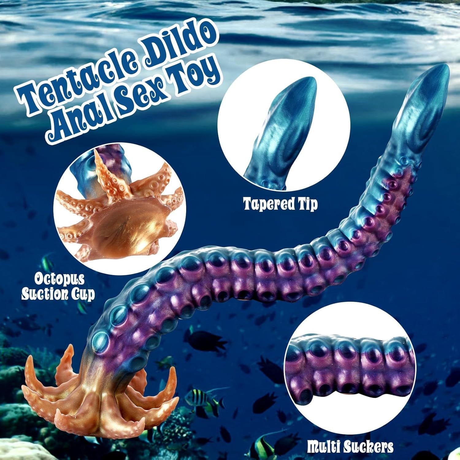 15.7‘’ - 21.2‘’ Realistic Tentacle Huge Fantasy Dildo Silicone Anal Dilator
