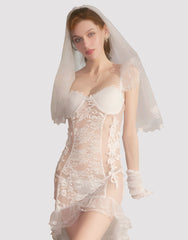 Pellegrace Seraphina Flutter Sleeve & Mermaid Tail Bridal Roleplay Lingerie Set