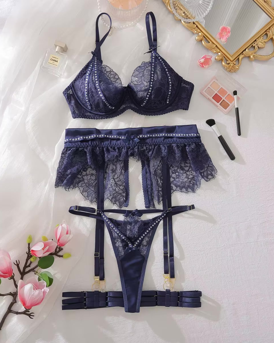 Twilight Hour - Navy Blue Lingerie Set