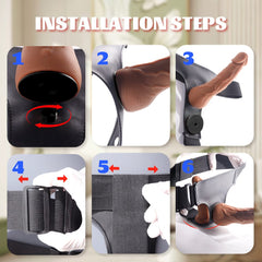 6.69‘’ Yeain Wearable Double-headed Thrusting Dildo Vibrator For LGBT