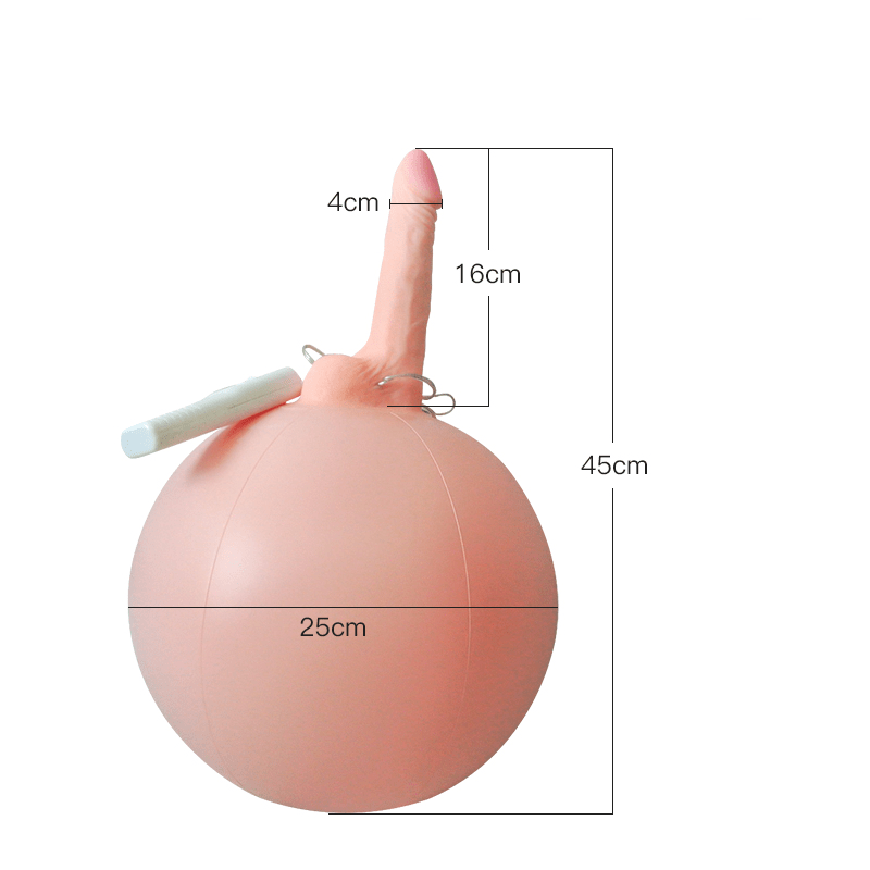 6.3‘’ Bouncy Inflatable Sex Ball with Remote Control Vibrating Realistic Dildo