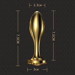 Pearl Rose Anal Plug Gold Stainless Steel Anal Expansion
