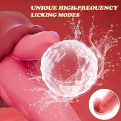 5.7‘’ Realistic Tongue Thrusting Heating Fantasy Dildo With Suction Cup