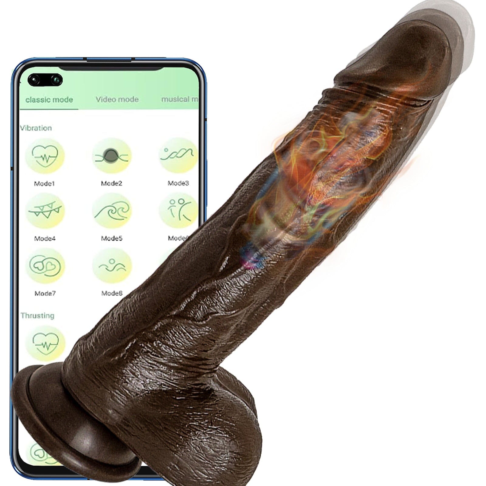 6.6‘’ Vibrating Thrusting Swing Thick Long Lifelike Dildo With Remote Control