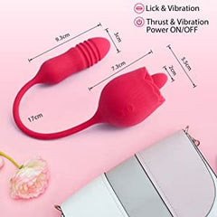 Rose Female Tongue Licking Egg Jumping Telescopic Masturbation