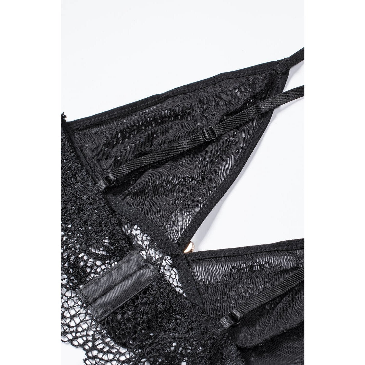 Emma Lace High Waist Brief and Bralette - Black - 3XL Only