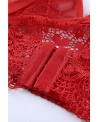 Emma Lace High Waist Brief and Bralette - Red - 3XL Only