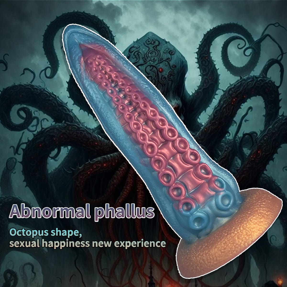 6.69‘’ Ocean Blue Octopus Tentacle Silicone Anal Dilator Fantasy Dildo