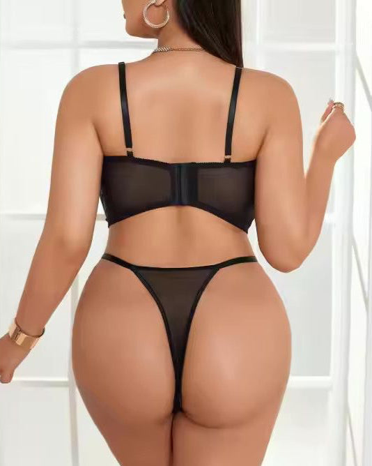 Crazy 'Bout You - Two-Piece, Black, Curvy Lingerie Set